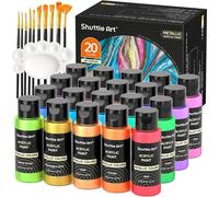 Shuttle Art Metallic Acrylic Set 20 couleurs métalliques acryliques 60 ml