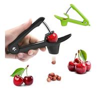 Shwdsy 2 Pièces Dénoyauteur Cerises, Vert et Noir Denoyauteur, en Acier Inoxydable Denoyauteur Cerise et Prune, pour Retirer les Noyaux des Cerises et des Pommes Sauvages