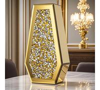 SHYFOY Vase à fleurs en cristal de diamant écrasé doré, 35,6 cm de haut, ne