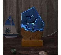 SHYJSGHZ Lampe de Nuit en Résine Époxy avec Socle en Bois