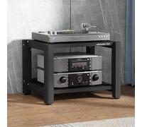 SHYJSGHZ Meuble Audio 2/3/4/5 étages, Tour de Rangement AV avec étagères réglables, Système de Rangement stéréo pour Salon, Studio d'enregistrement et Bureau(Black,23.6 * 19.7 * 15.7in)