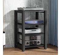 SHYJSGHZ Meuble Audio 2/3/4/5 étages, Tour de Rangement AV avec étagères réglables, Système de Rangement stéréo pour Salon, Studio d'enregistrement et Bureau(Black,23.6 * 19.7 * 33.5in)
