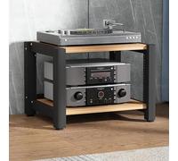 SHYJSGHZ Meuble Audio 2/3/4/5 étages, Tour de Rangement AV avec étagères réglables, Système de Rangement stéréo pour Salon, Studio d'enregistrement et Bureau(Light Walnut,23.6 * 19.7 * 15.7in)