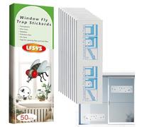 Shyllin Attrape Mouches pour Fenêtre - 50 Stickers Anti Mouche Adhésifs Transparents pour Interieur, Tue Mouches et Moucherons, Efficace pour Cuisine, Salon, Écurie et Maison