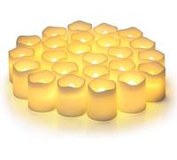 SHYMERY Lot de 24 bougies votives sans flamme vacillantes avec minuteur, 15 jours de plus, à piles, blanc chaud, pour mariage, table, festival, Halloween, décorations de Noël