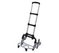 SHZICMY Diable d'escalier pliable en aluminium - 6 roues - Chariot de transport - Chariot d'escalier - Diable empilable - Jusqu'à 165 lbs