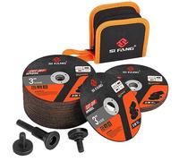 SI FANG 25 pièces Meule à tronçonner de 7,6 cm avec mandrin de montage de 6,35 mm pour meuleuse, Disque à tronçonner disque meuleuse en métal avec pochette pour outil rotatif, perceuse