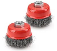 SI FANG Lot de 2 Brosse Métallique 75mm Brosse Métallique pour Meuleuse d‘Angle Filetage M14 Dérouillage Puissant, Nettoyage Soudure & Peinture