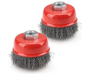 SI FANG Lot de 2 Brosse Métallique 75mm Brosse Métallique pour Meuleuse d‘Angle Filetage M14 Dérouillage Puissant, Nettoyage Soudure & Peinture