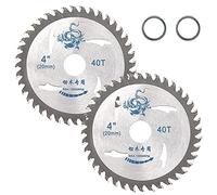 SI FANG Lot de 2 lames de scie circulaire TCT de 110 mm, arbre de 20 mm x 40 dents, disque de coupe spécial pour bois, bois dur et plastique, 13200 tr min, avec bague de réduction de lame de scie de