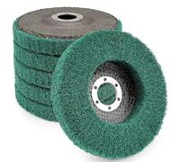 SI FANG Lot de 6 Disque de Ponçage à Lamelles en Fibre de Nylon, 12.5 x 2.2 cm -180 Grit Roue de Polissage pour Meuleuse d'angle, Pour le nettoyage, l'ébavurage et l'élimination de la rouille