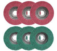 SI FANG Lot de 6 disques de polissage à lamelles en fibre de nylon - Assortiment de disques de ponçage non tissés, Grain 120 et 320-11,5 x 2,2 mm - Disques de meuleuse d'angle