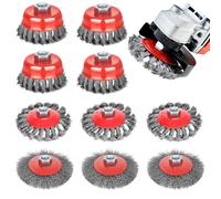 SI FANG M14 brosse à roue en fil d'acier torsadé pour meuleuse d'angle enlèvement de peinture ébavurage fort noeud torsadé rotatif 8pcs