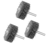 SI FANG Roue de brosse métallique de 50 mm pour perceuse, 5,1 cm de diamètre x 2,5 cm d'épaisseur, manche monté de 0,6 cm, large surface, acier au carbone grossier de 0,03 cm, frisée, dénudage, 20 000