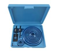 SiaBiced 17 Pièces Scie Scie-cloche Plateau Installation avec Mandrins et nsemble Outils Poinçonnage Fourni avec Coffret Rangement Adaptée pour Perçage Bo, Bleu
