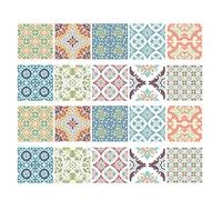 SiaBiced 20 Pièces de Stickers Muraux Mosaïque en PVC Imperméable, Résistants Aux Taches, Faciles à Nettoyer et Adaptés à La Cuisine, # 3 20x20cm