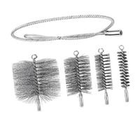 SiaBiced 4 Pièces Brosse de Ramonage Ensemble Brosse Cheminée Fil Acier Manche Long Flexible Kit Nettoyage Tuyaux Prolongateur Adapté Cheminée Poêle Entretien, 20 50 Mm 120 Mm 160