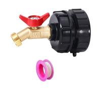 SiaBiced 6 Pièces Adaptateur IBC pour Citerne Tonneau Accessoires Raccord Robinet Laiton Ruban Fixation Jardin Bidon Raccordement Filetage Résistant Adapté, 4 pièces