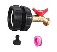 SiaBiced 6 Pièces Adaptateur IBC pour Citerne Tonneau Accessoires Raccord Robinet Laiton Ruban Fixation Jardin Bidon Raccordement Filetage Résistant Adapté, 5 pièces