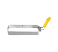 SiaBiced Anneau à Œuf Rectangulaire Moule à Pancake Cadre de Cuisson Forme à Omelette En Acier Inoxydable avec Poignée Isolante Approprié pour Plancha et Sandw, Poignée Jaune