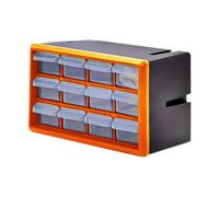 SiaBiced Armoire de Rangement Tiroir Multifonctionelle Tiroirs Muraux Organisateur pour Accessoires Boîte de Tri avec Grande Capacité Adaptée au Rangement, Orange 12 Petite Grille