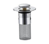 SiaBiced Bouchon de Vidange avec Filtre pour évier, Baignoire et, avec Panier En Anti-obstruction. Installation Facile Par Simple Pression, Noyau polypropylène