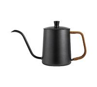 SiaBiced Cafetière Col de Cygne Pichet à Café En Inox Bec Long et Fin Prise En Main Sécurisée Adapté pour Les Amateurs de Café Goutte pour Maison Plein Air, 600ml Noir
