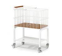 SiaBiced Chariot à Linge à Deux Niveaux Chariot Panier Étagère Organisateur Structure en Acier Carbone avec Panier Supérieur et Tablette Ajourée Poignée en, Blanc, Roues en Cristal