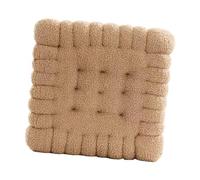 SiaBiced Coussin Biscuit Confortable Rond Épais avec Design Biscuit Original Coussin Décoratif pour Chaise et Sol Adapté à La Chambre Salon Balcon Bureau Médit, Carré Kaki