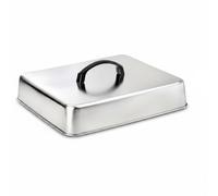 SiaBiced Couvercle Carré pour Grill Cloche de Cuisson Capot de Barbecue Dôme à Vapeur Construction Épaissie pour Poser sur Plaque et Réchauffer Uniformément, 25-18-6.5cm