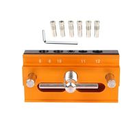 SiaBiced Gabarit de Centrage Automatique pour Bois Gabarit de Perçage Auto-centrant Guide de Perçage Vertical Cale Réglable En Alliage D'Aluminium Adapté à La, Doré