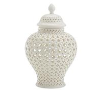 SiaBiced Ginger Jar à Porcelaine Vase Rétro Céramique avec Couvercle Jarre Artisanale pour Rangement Décoratif Adapté à La Maison Bibliothèque Collect,