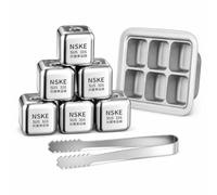 SiaBiced Glaçons réutilisables en métal, en acier inoxydable 316, Glaçon pierre whisky pour spiritueux, Coffret caau homme, Style 1