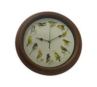 SiaBiced Horloge Murale Ronde Horloge Oiseaux Décoration Murale Réveil Oiseaux Matériaux Pp et Verre Fonction Chant des Oiseaux Adaptée Salon Chambre Bureau
