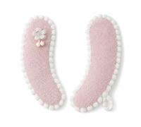 SiaBiced Housse siège toilette en peluche épaissie, couverture siège doux et chaud, coussin toilette lavable toutes saisons, Rose, Fleur à pompons