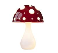 SiaBiced Lampe de Bureau Lampe Champignon Créative Veilleuse de Table Décorative Fonction Réglable Trois Températures de Lumière Design Moderne Adaptée à La Ch, Socle Blanc