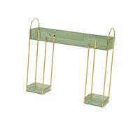 SiaBiced Organisateur de Maquillage Étagère Double pour Salle de Bain Support de Lavabo Plateau Structure En PET Métal pour Organisation de Soins sur Coiffeuse, Vert Foncé