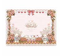 SiaBiced Ours en Papier, Bloc-Notes et Memo Pad sous Licence au sign Breveté, Rose, Ours de jardin horizontal rose