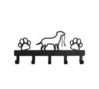 SiaBiced Patère Murale Crochet Porte Clés Laisse Ustensiles Accessoires en Fer Patte Animale Décorative Rangement Pratique, Crochet Mural Avec Silhouette De Chien Et Empreintes De Pattes
