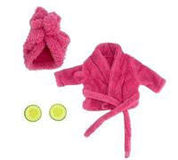 SiaBiced Peignoir Femme Robe Spa Ensemble Accessoire pour Statue Peluche Bandeau Turban Couverture Yeux Polyester Tissu Doux Adapté pour Jardin Détente, Rose