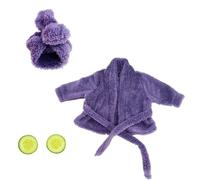SiaBiced Peignoir Femme Robe Spa Ensemble Accessoire pour Statue Peluche Bandeau Turban Couverture Yeux Polyester Tissu Doux Adapté pour Jardin Détente, Violet