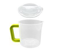 SiaBiced Pichet Gradué Mesureur Verseur Multifonction avec Couvercle Poignée Échelle Visible en Polypropylène Adapté à Préparation de Boissons