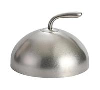 SiaBiced Plateau de Service En Acier Inoxydable avec Poignée et Cloche, Design rétro 22 cm