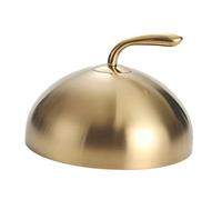 SiaBiced Plateau de Service En Acier Inoxydable avec Poignée et Cloche, Or 24 cm