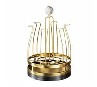 SiaBiced Porte Gobelets Rotatif Porte Tasses Égouttoir Support de Séchage Plastique Métal Rotation à 360 pour 6 Emplacements, Support Rotatif En Cristal Sans Base