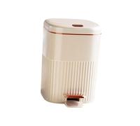 SiaBiced Poubelle avec Couvercle Petite Poubelle à Pédale Étroite Bac à Ordures pour Salle de Bain Conteneur à Déchets PP Résistant Adaptée pour Bureau Chambre, Auréate Blanc 15L