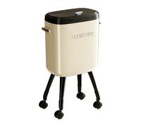 SiaBiced Poubelle avec Pieds, Non Pliable, 15 L, Grande Capacité, Créative, pour La Maison, La Cuisine, La Salle de Bain, La Chambre et La Maison, Blanc avec Roulette