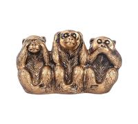 SiaBiced Singe Statue Résine Figurine Animale Ornement Décoratif Artisanat Feng Shui Fait Main Singes Entendre Voir Parler Aucune Méchanceté Convient à, Bronze