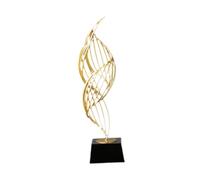 SiaBiced Statue Moderne Sculpture Métal Abstraite Figurine Décoration Table Créative Maison Fonctionnelle Adaptée pour Table Basse Étagère Salon Chambre, Petit Noir