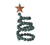SiaBiced Statuette de Sapin de Noël, Mini Ornement de Bureau, Décoration de Table En Perles de Bois Artificielles et Fer, Convient pour La Maison, La Chambre O, Vert